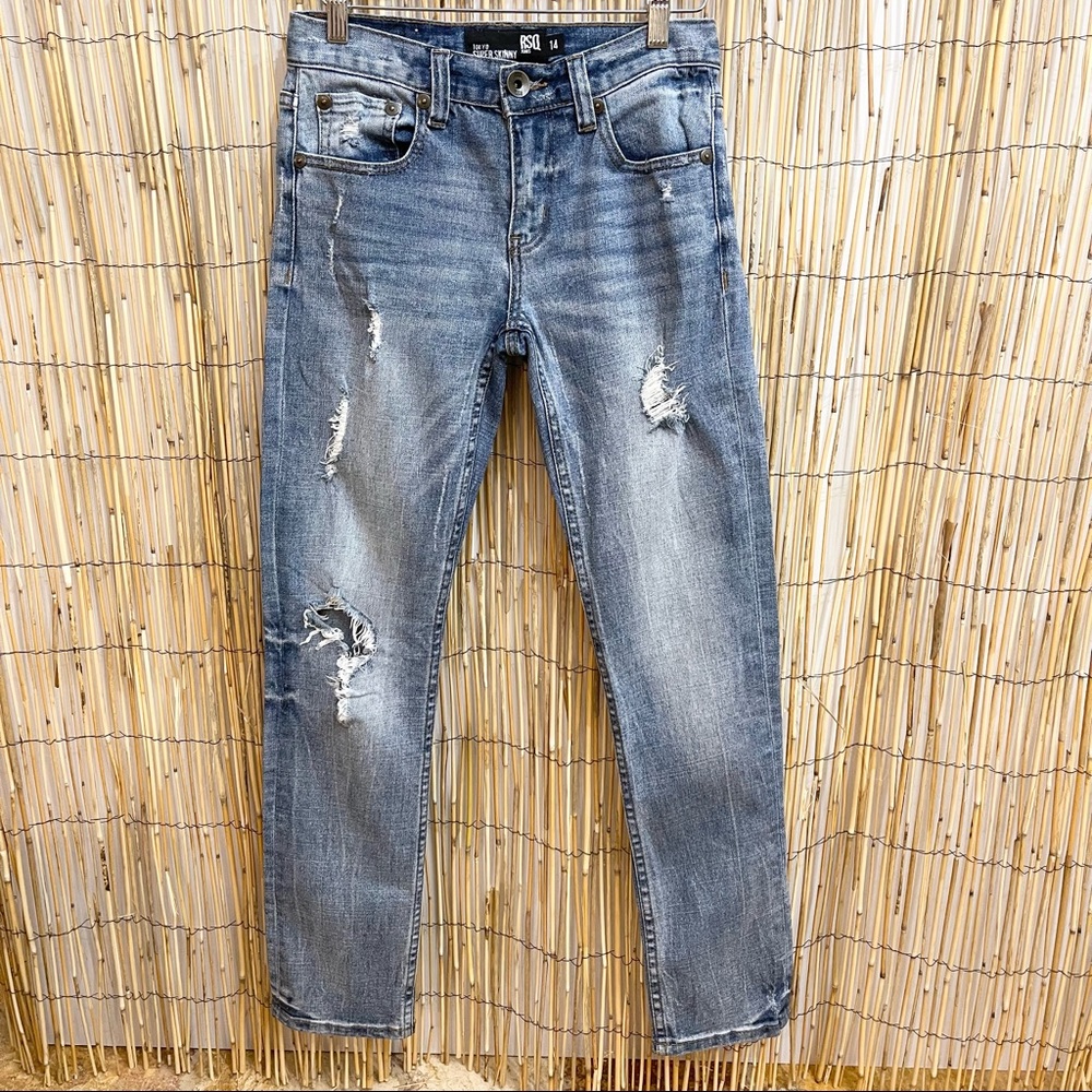 RSQ Tokyo Super Skinny Boys Light Wash Ripped Jeans Size 14 Sold at Tillys
